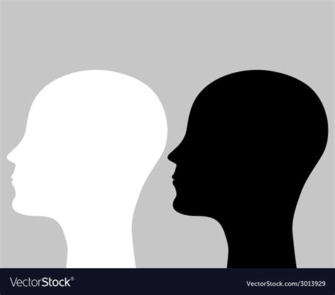 Two Silhouettes Human Head Royalty Free Vector Image