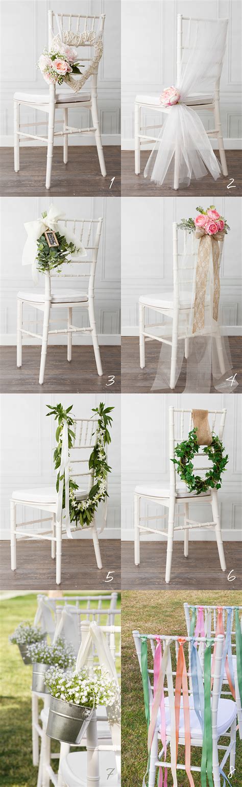 Choose from a variety of colors and dress up your wedding or special event with chair covers from balsa circle! 8 Beautiful DIY Wedding Chair Decorations