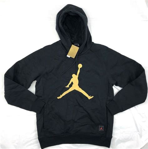 Nike Air Jordan Ovo Drake Pullover Hoodie Black Gold 826737 010 Mens