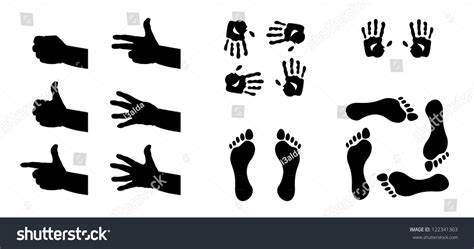 Hands Foots And Fingers Silhouette Illustration 122341363