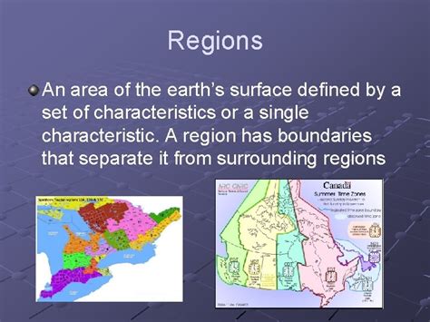 Regions Regions An Area Of The Earths Surface