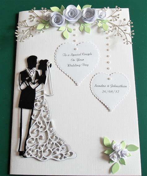 Handmade Personalised Wedding Card With Bride And Groom Etsy