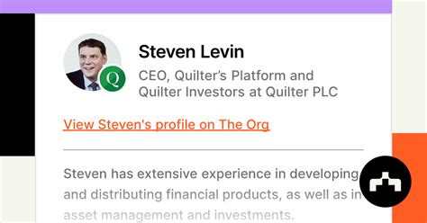 Steven Levin Ceo Quilters Platform And Quilter Investors At Quilter