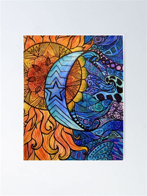 Sun And Moon Poster For Sale By Kristikat Redbubble