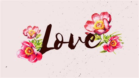 Pink Watercolors Flowers Love Desktop Wallpaper Templates By Canva
