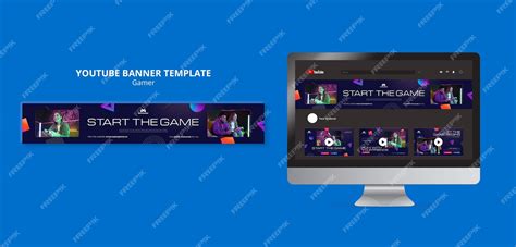 Premium Psd Video Gaming Youtube Banner Template With Gradient