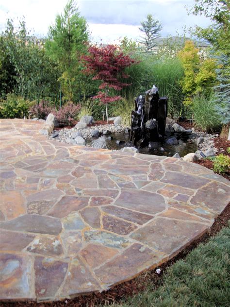 Flagstone Patios And Walkways Boulder Falls Landscaping Patio