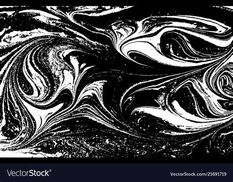 Black And White Liquid Texture Hand Drawn Vector Image