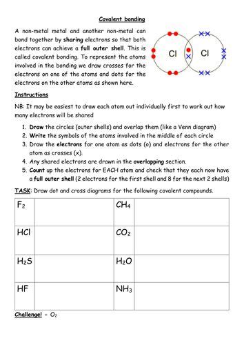 Bonding Basics Covalent Bonds Worksheet