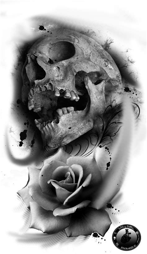 Desenhos Tattoo Caveirapreto E Cinza Skull Drawings Tattoo Desenho