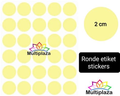 Ronde Etiketten MULTIPLAZA Stickers 20mm PASTELGEEL 18 X 30 540 Stuks Bol