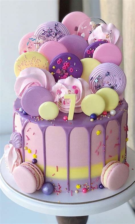 49 Cute Cake Ideas For Your Next Celebration Lavender And Yellow Cake Candy Birthday Cakes