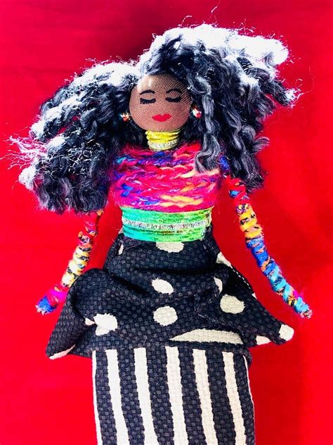 Elegant Handmade Black Doll Made With A Beautiful African Print And