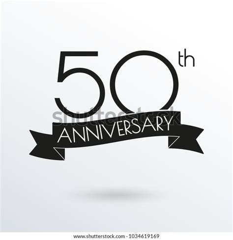 50 Years Anniversary Logo Ribbon 50th Stock Illustration 1034619169