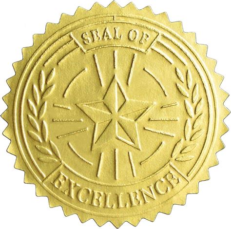 Buy Embossed Gold Foil Certificate Seals Seal Of Excellence 175