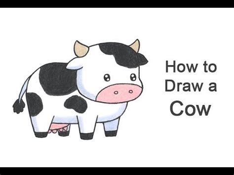 How to Draw a Cow (Cartoon) - YouTube