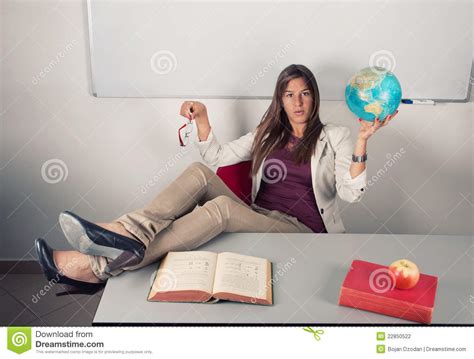 Relaxed girl in school stock photo. Image of learning - 22850522