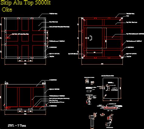 Ocean Container Skip Aluminum Litres DWG Block For AutoCAD