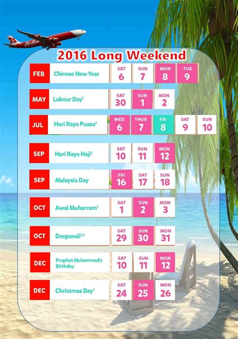 Savesave public holidays in malaysia in 2016 _ office holid. 2016 Long Weekend & Public Holiday Calendar | Holiday ...