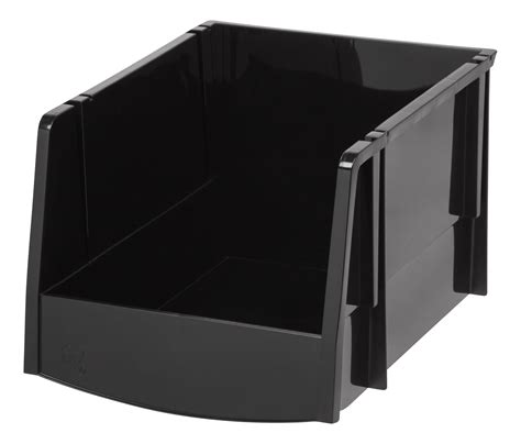 Iris Extra Large Stacking Storage Bin Black Set Of 6