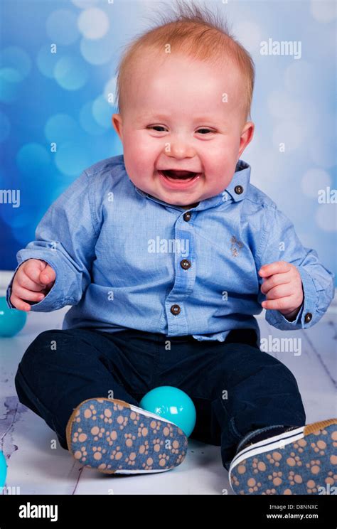 Laughing Baby Boy Stock Photo Alamy