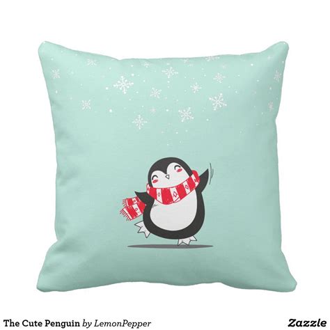 The Cute Penguin Throw Pillow Zazzle Cute Penguins Penguins Cute