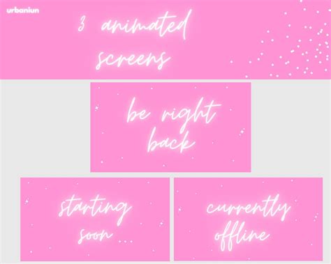 Pink Twitch Stream Overlay Package Twitch Overlay Cute Pink Etsy