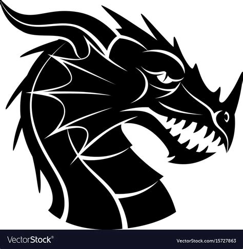 Black And White Dragon Head Royalty Free Vector Image