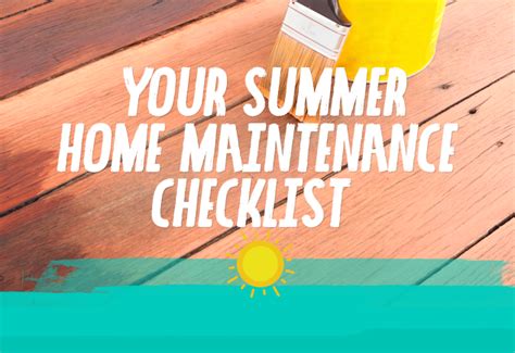 Your Summer Home Maintenance Checklist Home Maintenance Checklist