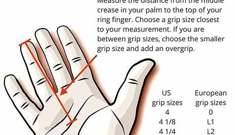 grip size chart tennis