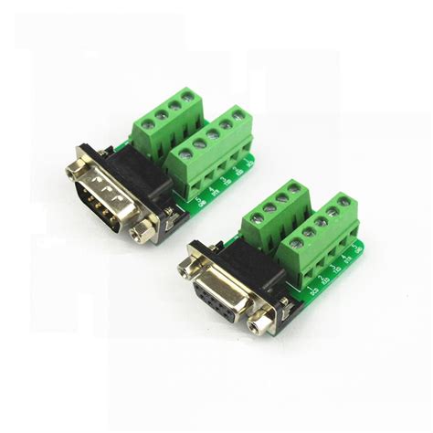 Db9 D Sub 9 Pin Female Male Rs232 Serial Adapter To Screw Terminal