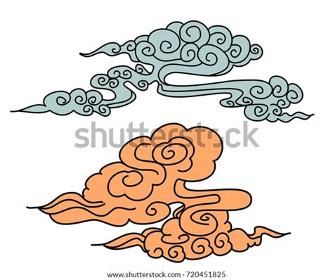 Chinese Cloud Tattoo Design Stock Vector Royalty Free 720451825