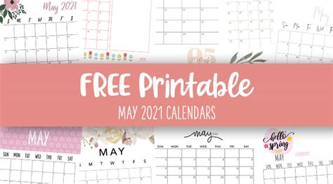 May 2021 Calendars Free Printables Printabulls
