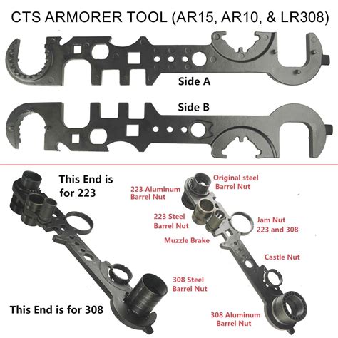 Black Label Armorers Wrench Multi Tool For Ar 15 Ar 10 And Lr 308 Tc