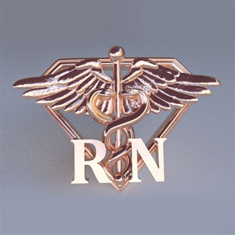 Medical Staff Lapel Pin Rn Diamond Shape 18k Gold Plated Etsy