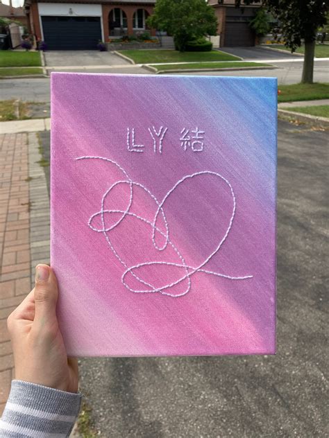 Bts Album Cover Love Yourself Embroidery Line Art On Canvas Etsy
