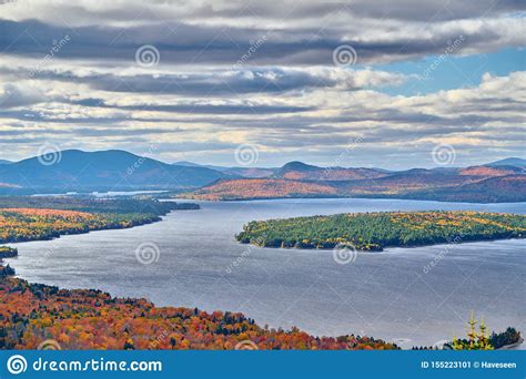 Mooselookmeguntic Lake At Autumn Maine Usa Stock Image Image Of