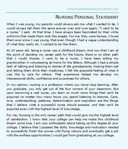 Nursing Personal Statement Sample Personal Statement Examples