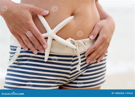 Woman With Starfish Stock Photo Image Of Lifestyle Caucasian