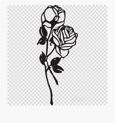 Rose Clipart Black And White Free Cliparts PNG Rose Black And
