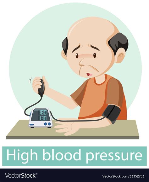 Cartoon Character With High Blood Pressure Vector Image