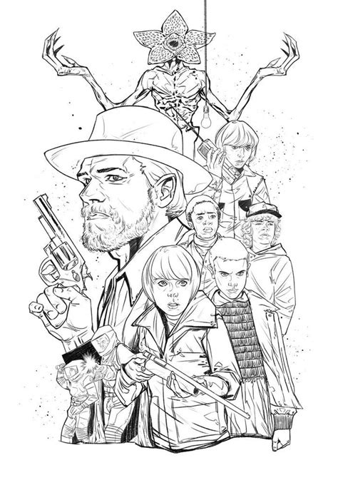 With coloring pages stranger things you can plunge into the fantasy world and get acquainted with the main characters. 7 Free Printable Stranger Things Coloring Pages - 1NZA