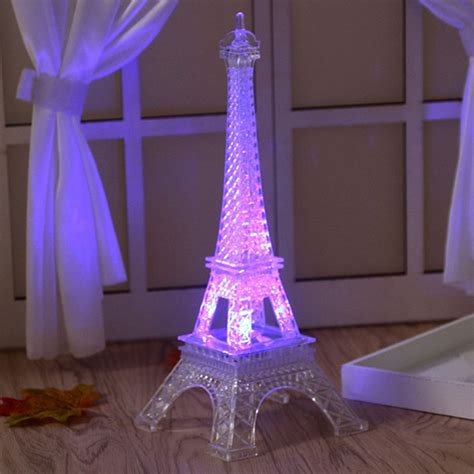 Romantic Eiffel Tower Table Led Night Light Desk Wedding Bedroom Decor