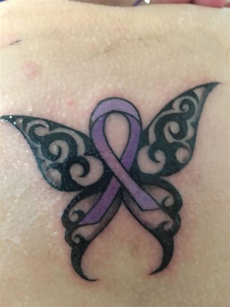 Alzheimers Tattoo Purple Ribbon Tattoos Remembrance Tattoos