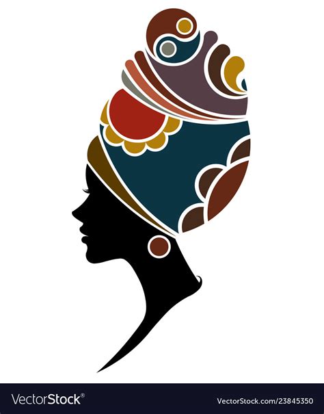African Women Silhouette Fashion Models On White Vector Image