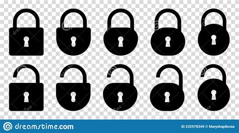 Set Of Lock And Unlock Icons Stock Vector Illustration Of Combination