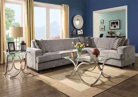 Tess Casual Grey Sectional Coaster 500727 Living Room Furniture