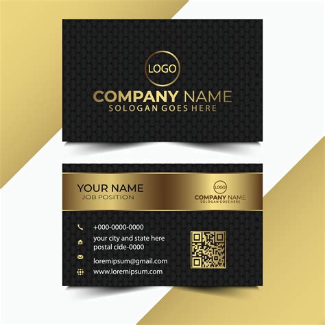 Black And Gold Business Card Vector Art Icons And Graphics For Free