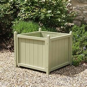 Large Square Wooden Planter In Painted Sage Great Gift Amazon Co Uk