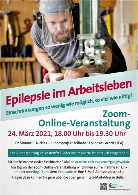 Epilepsie Im Arbeitsleben Zoom Online Veranstaltung Deutsche